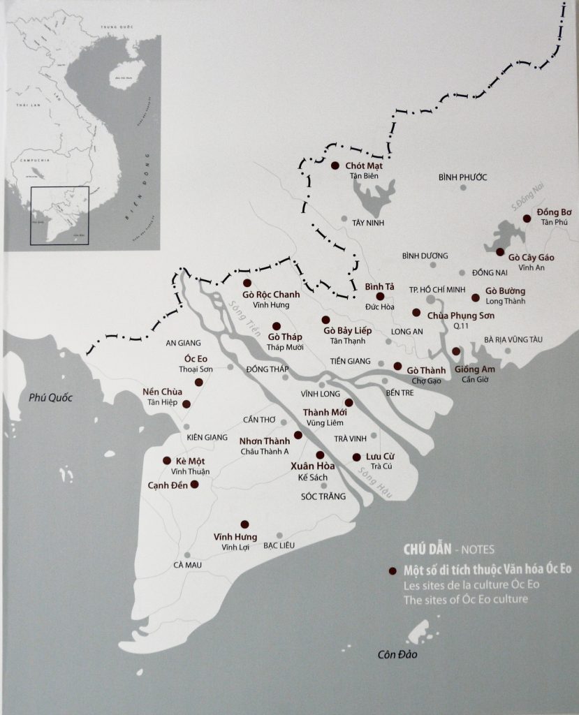 Một số di tích Văn hóa Óc Eo tại Miền Nam Việt Nam.